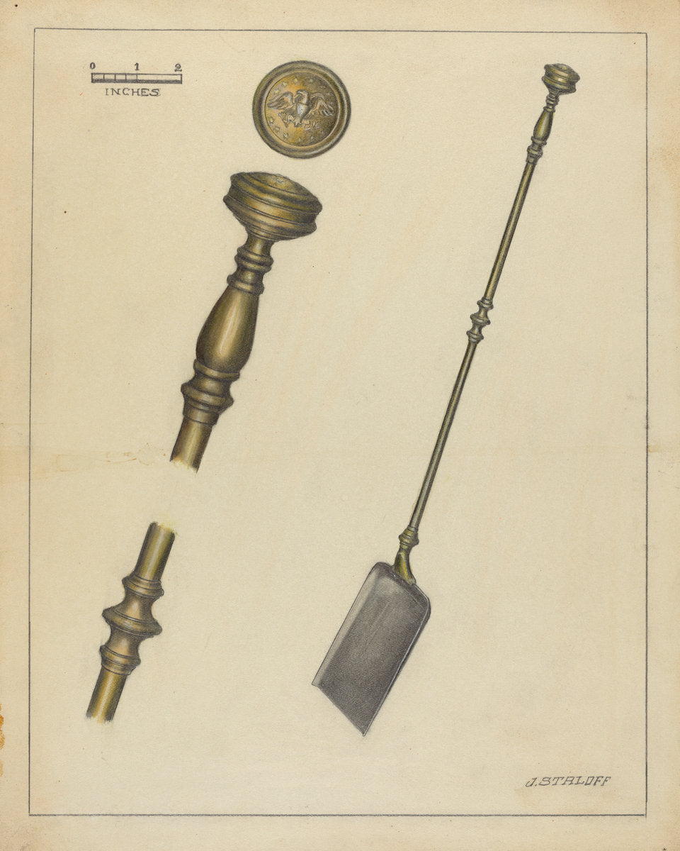 Fireplace Equipment by Jack Staloff (American, active c. 1935), 16X12"(A3)Poster Print