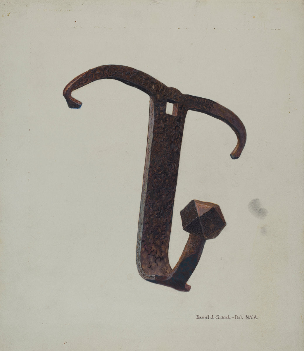 Iron Pot Hook by D.J. Grant (American, active c. 1935), 16X12"(A3)Poster Print