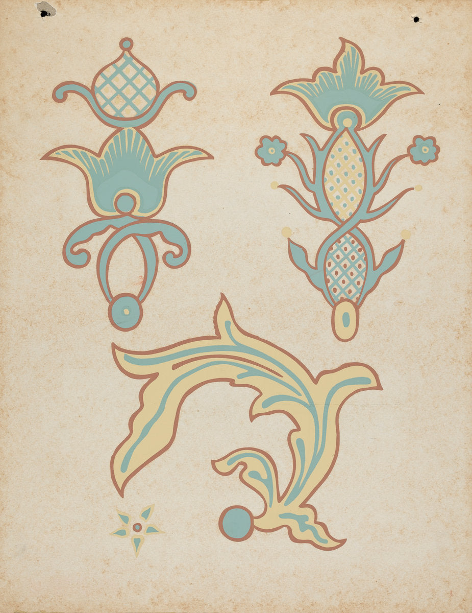 1935/1942 by American 20th Century (San Juan Capistrano Mission Altar Dome from the portfolio "Decorative Art of Spanish California"), 16X12"(A3)Poster Print