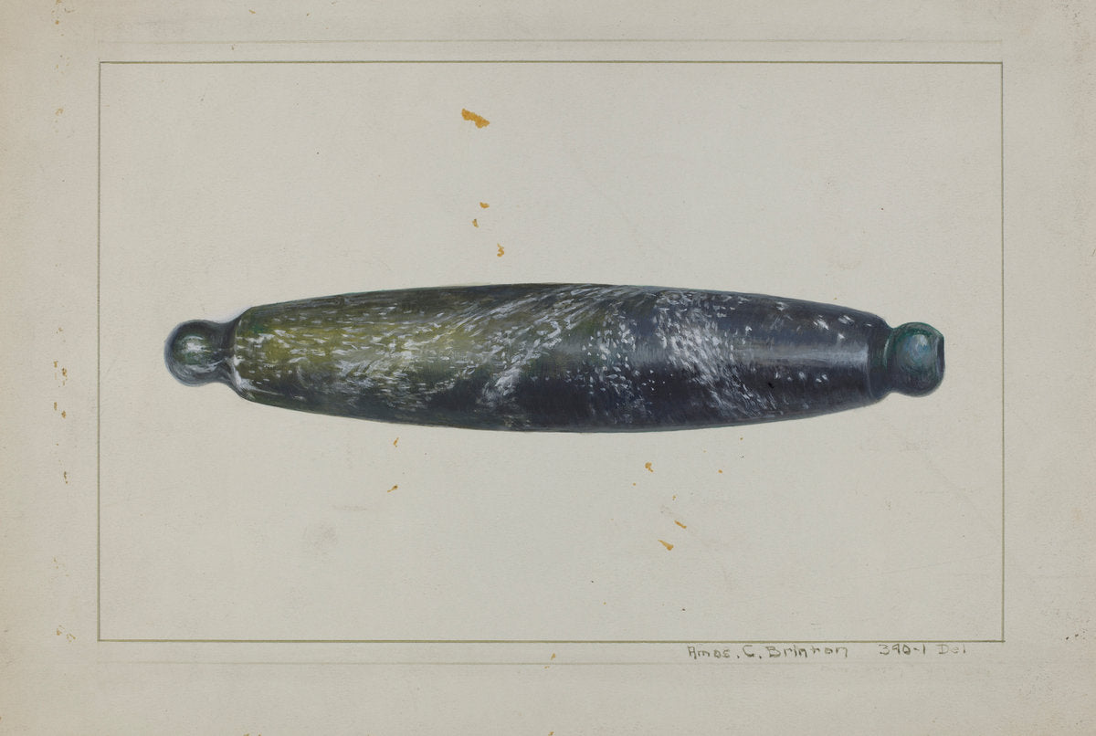 Glass Rolling Pin by Amos C. Brinton (American, 1888 - 1982), 16X12"(A3)Poster Print