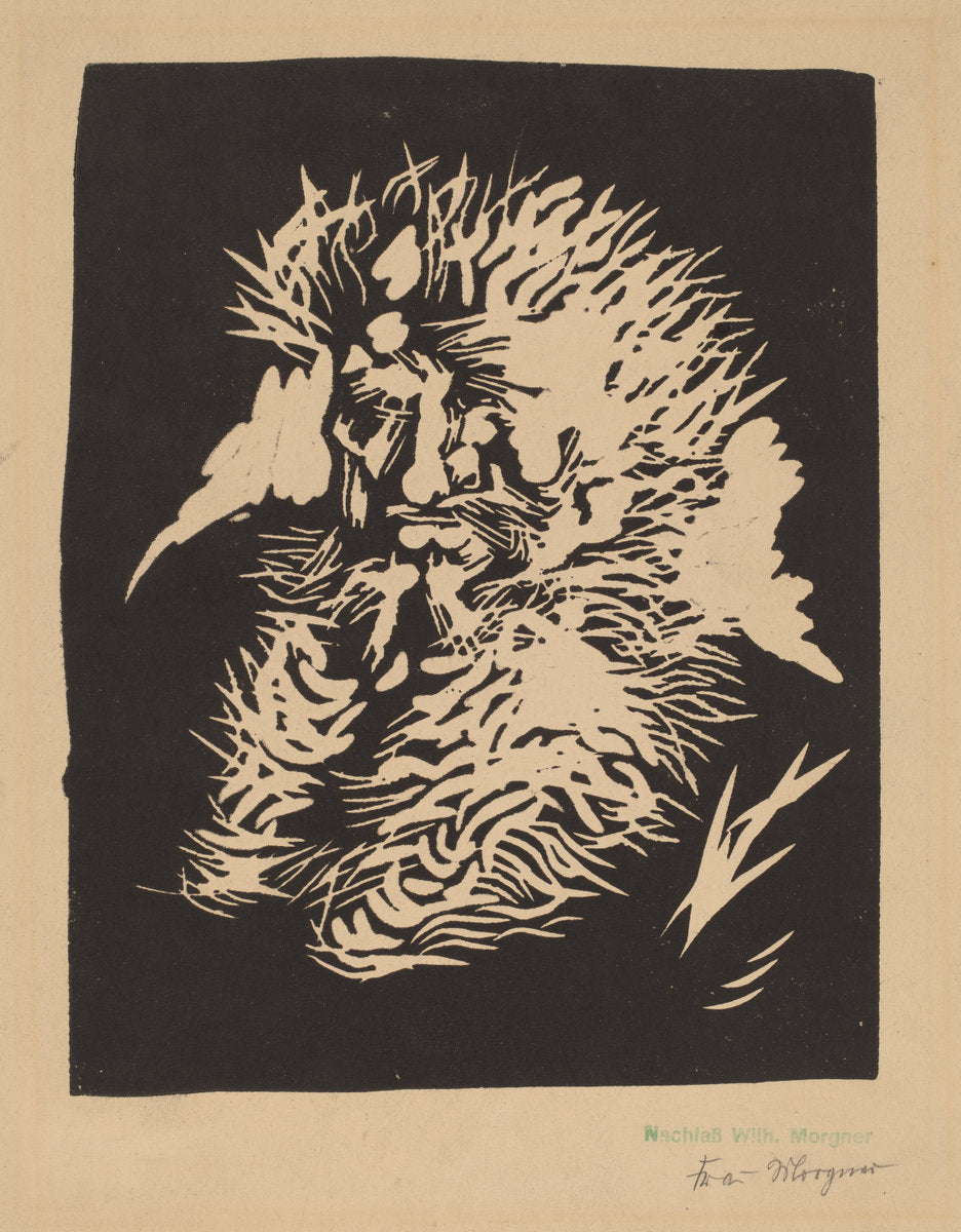 Bärtiger Mann by Wilhelm Morgner (German, 1891 - 1917), 16X12"(A3)Poster Print
