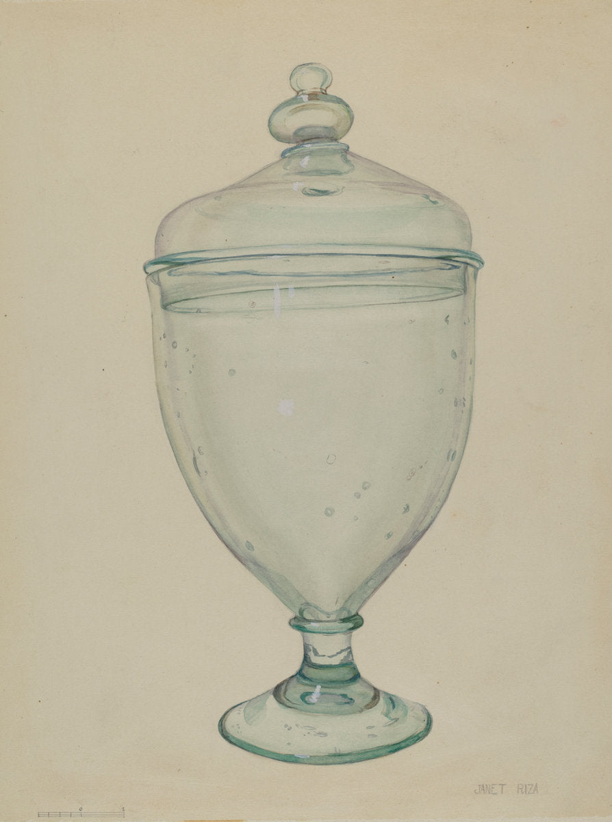 Glass by Janet Riza (American, active c. 1935), 16X12"(A3)Poster Print