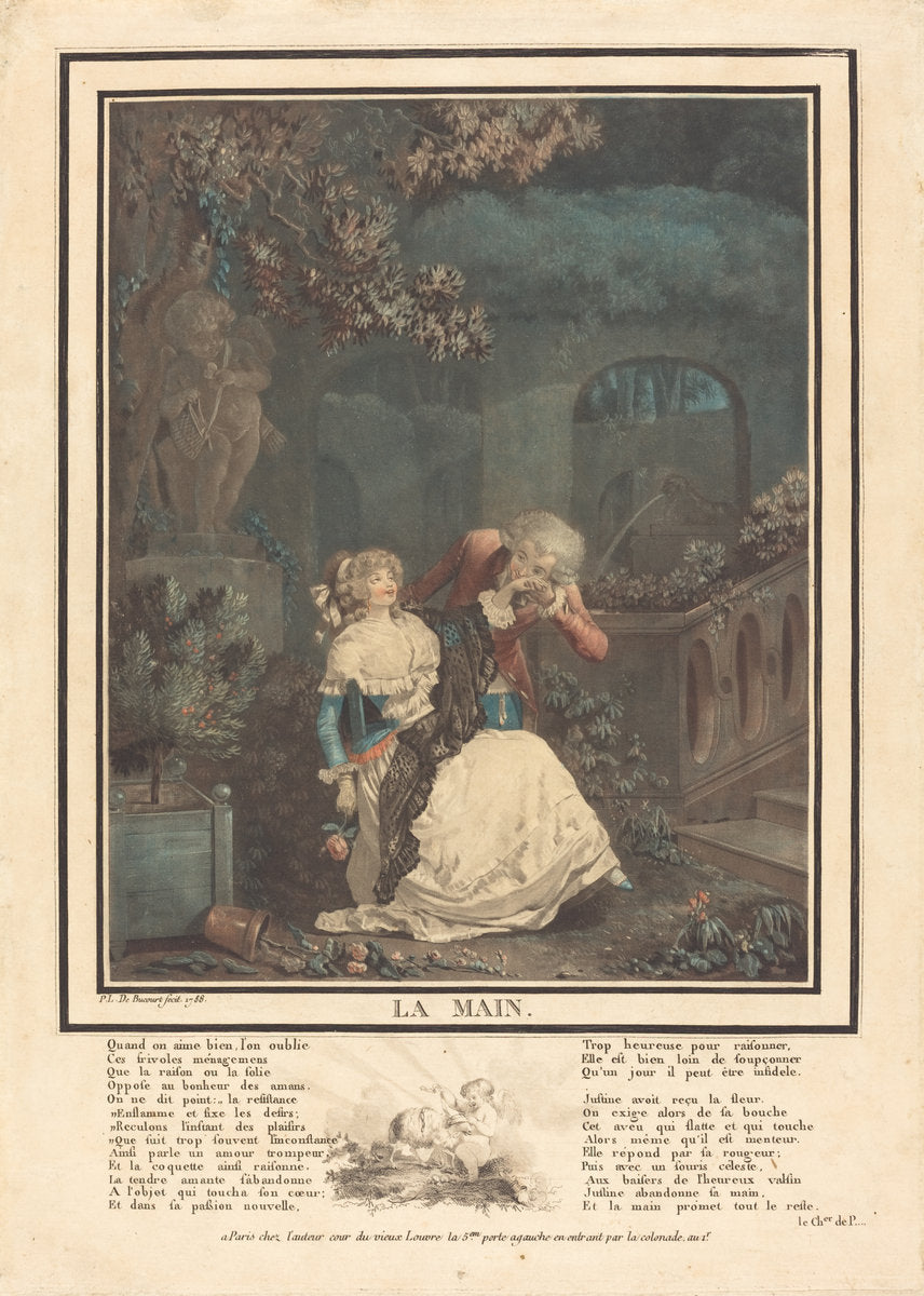 La Main by Philibert-Louis Debucourt (French, 1755 - 1832), 16X12"(A3)Poster Print