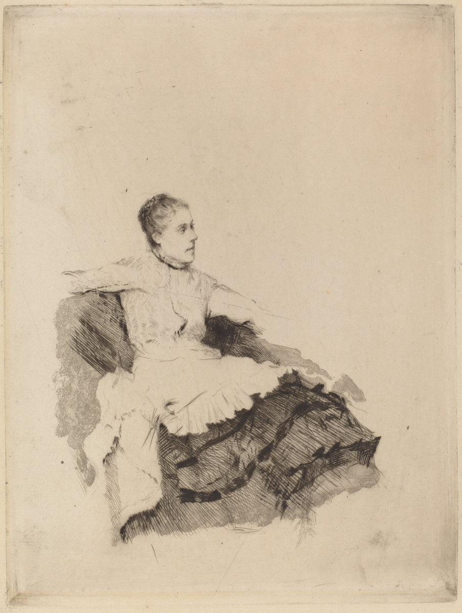 Portrait of Madame de Nittis ("Attenzione") by Giuseppe de Nittis (Italian, 1846 - 1884), 16X12"(A3)Poster Print