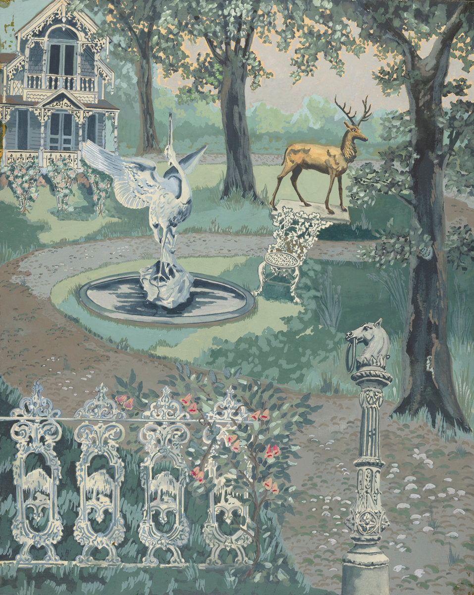 Garden Setting by Perkins Harnly (American, 1901 - 1986), 16X12"(A3)Poster Print