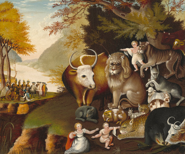 Peaceable Kingdom by Edward Hicks (American, 1780 - 1849), 16X12"(A3)Poster Print