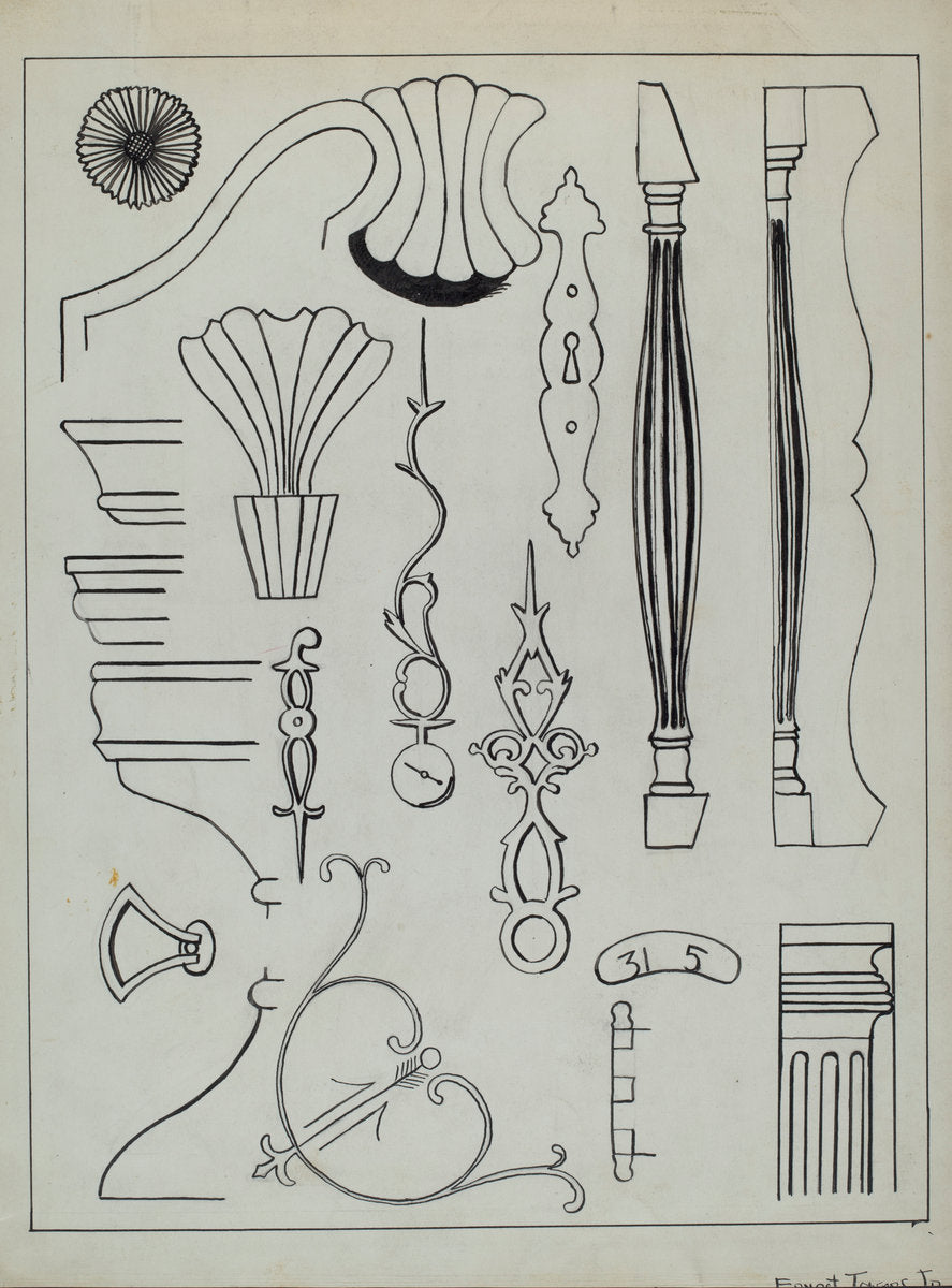 Grandfather's Clock by Ernest A. Towers, Jr. (American, active c. 1935), 16X12"(A3)Poster Print