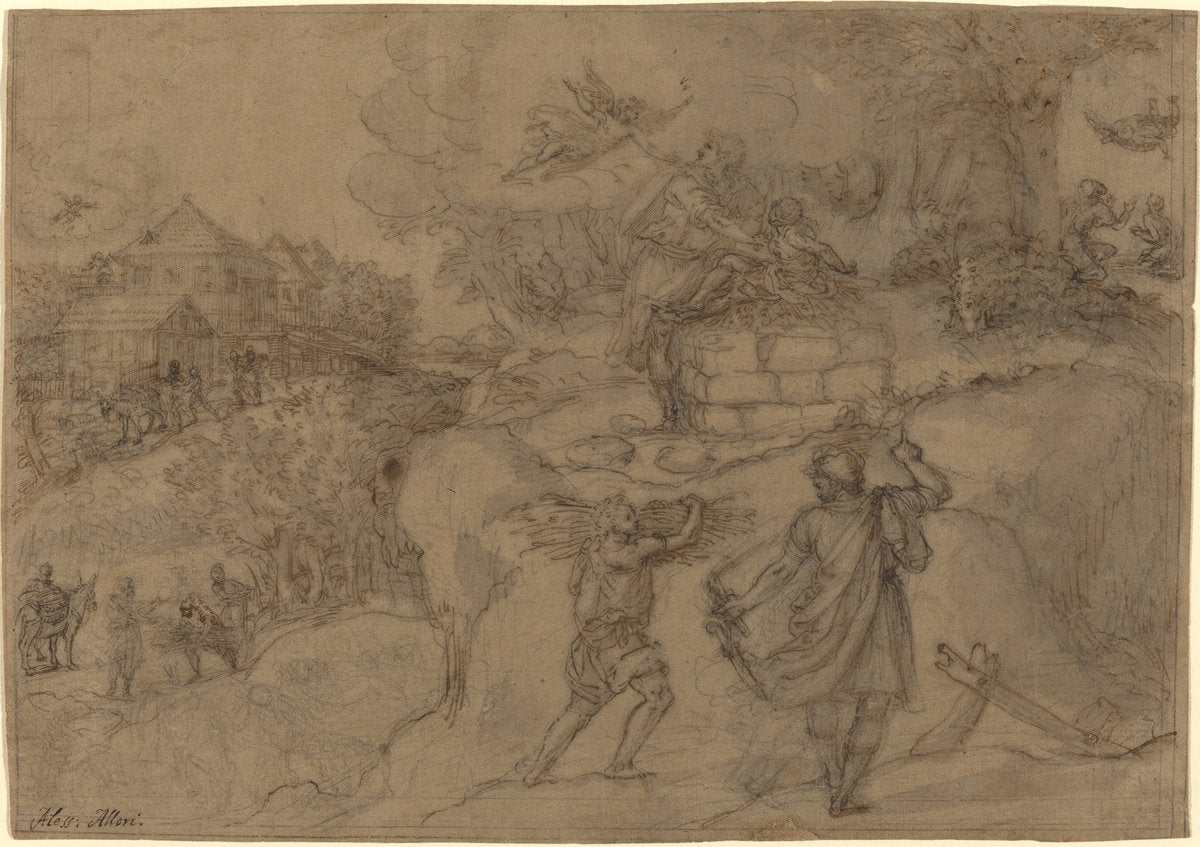 Sacrifice of Abraham by Alessandro Allori (Florentine, 1535 - 1607), 16X12"(A3)Poster Print