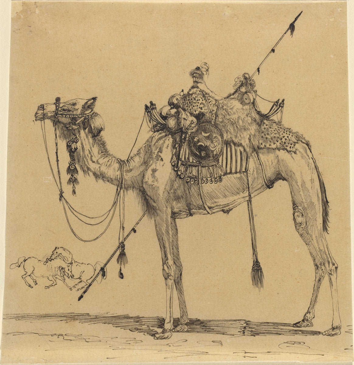 The Camel by Rodolphe Bresdin (French, 1822 - 1885), 16X12"(A3)Poster Print