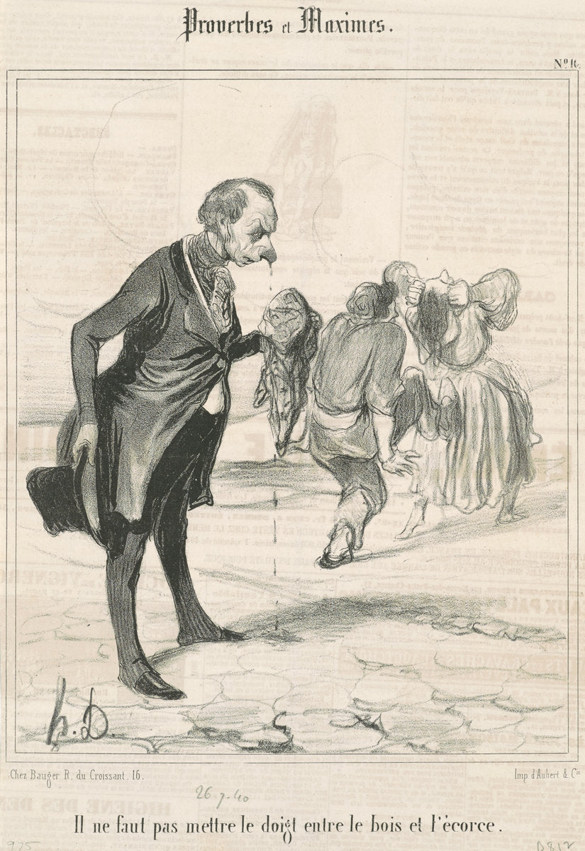 Il ne faut pas mettre le doigt ... by Honoré Daumier (French, 1808 - 1879), 16X12"(A3)Poster Print