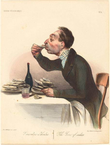 L'amateur d'huitres by Honoré Daumier (French, 1808 - 1879), 16X12"(A3)Poster Print