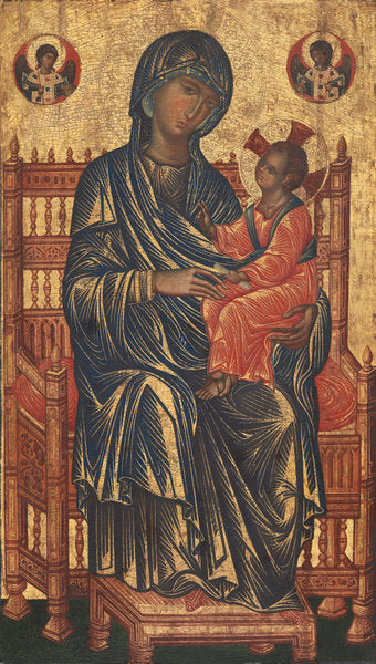 c. 1250/1275 by Byzantine 13th Century (possibly from Constantinople) (Enthroned Madonna and Child), 16X12"(A3)Poster Print