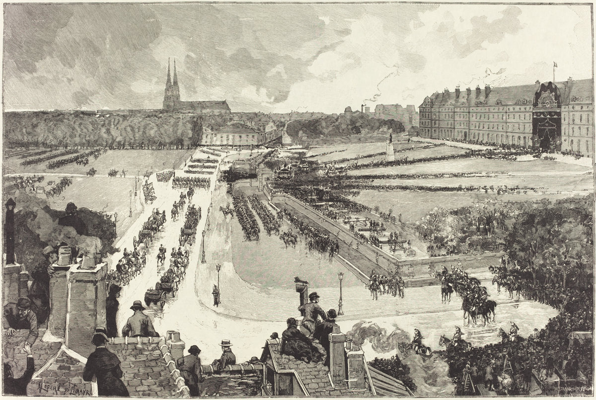 Les Honneurs militaires rendus à la Depouille mortelle de L'Amiral Courbet by Auguste Lepère and Louis Tinayre (French, 1849 - 1918), 16X12"(A3)Poster Print
