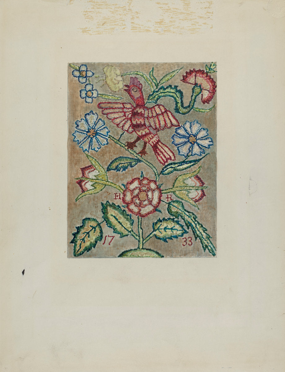 Sampler by Ella Josephine Sterling (American, active c. 1935), 16X12"(A3)Poster Print