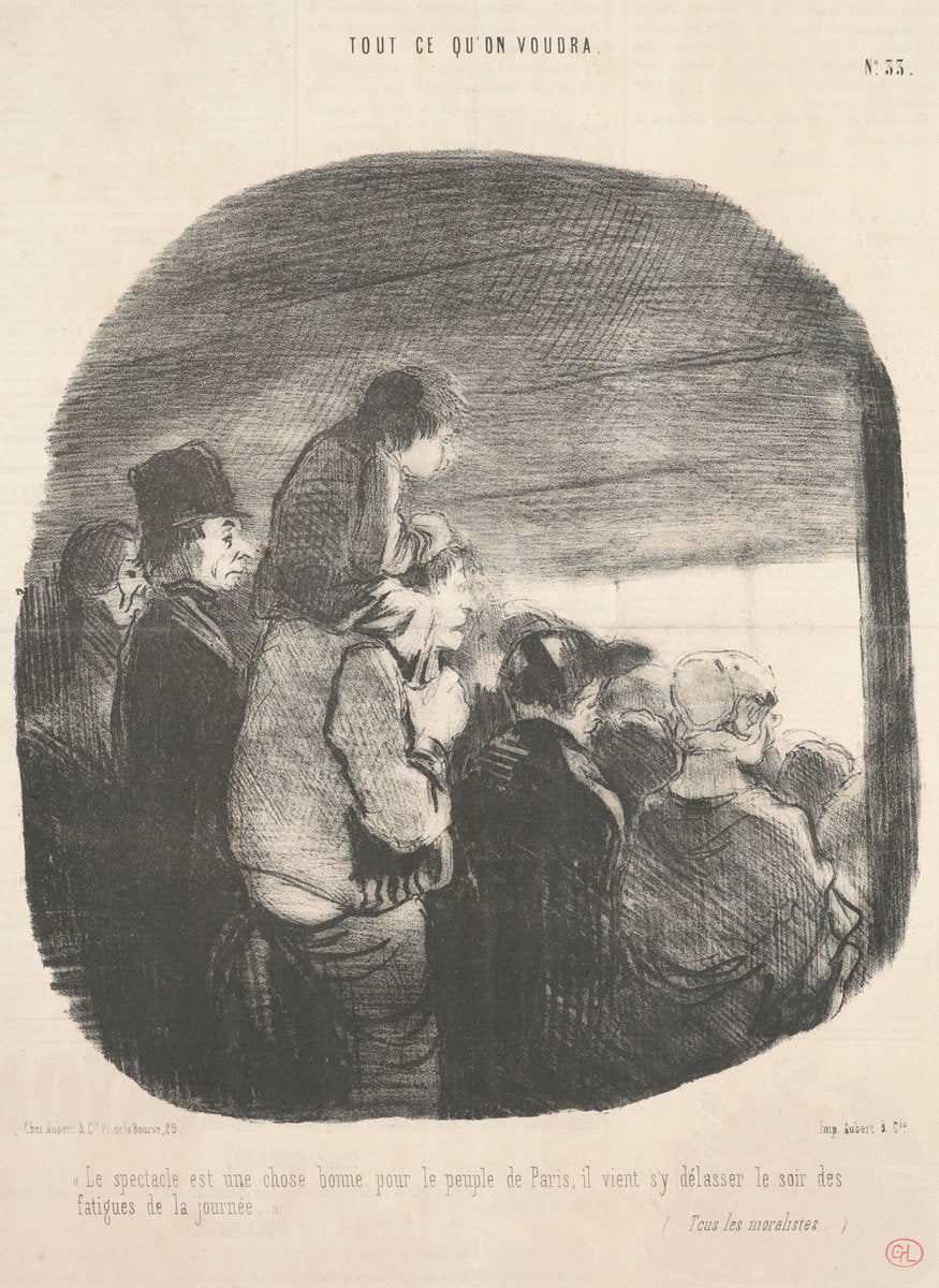 Le spectacle est une chose bonne pour le peuple de Paris ... by Honoré Daumier (French, 1808 - 1879), 16X12"(A3)Poster Print
