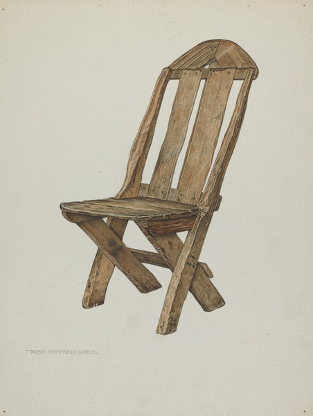 Miner's Chair - Hand Made by Rose Campbell-Gerke (American, active c. 1935), 16X12"(A3)Poster Print