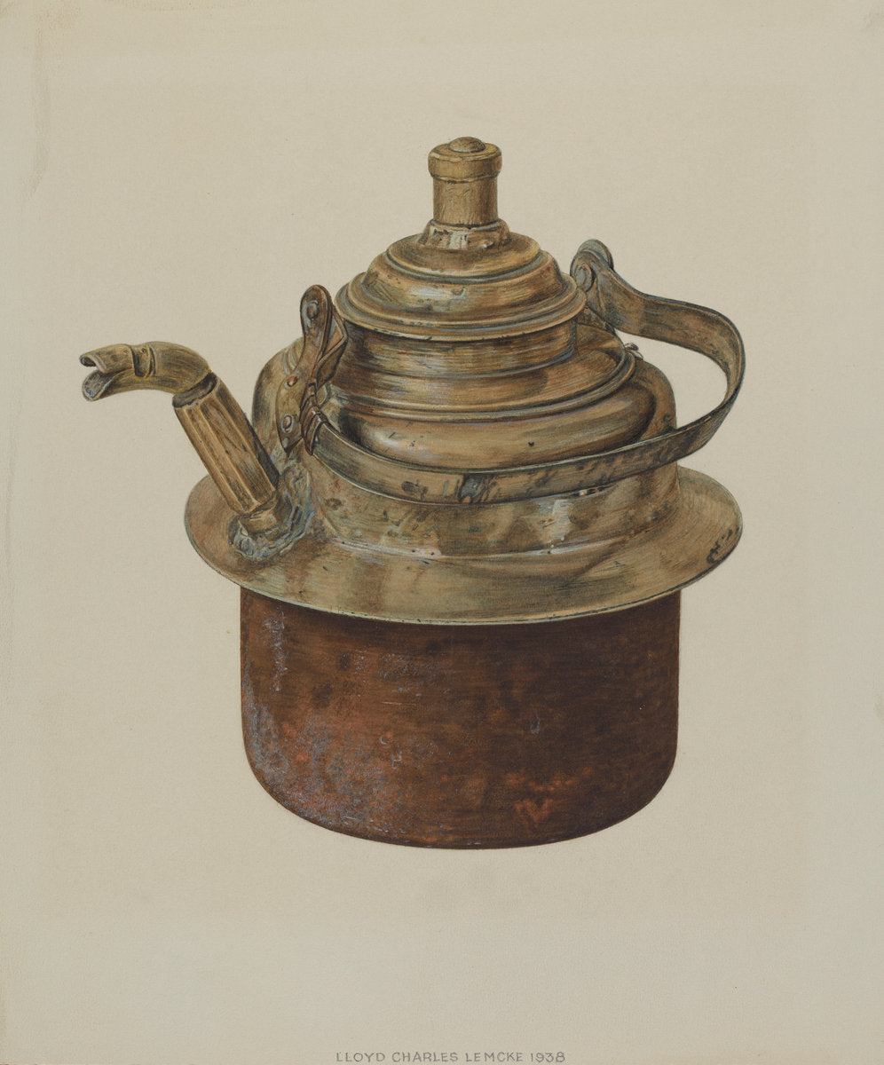 Kettle by Lloyd Charles Lemcke (American, active c. 1935), 16X12"(A3)Poster Print