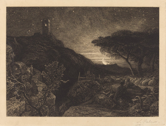 The Lonely Tower by Samuel Palmer (British, 1805 - 1881), 16X12"(A3)Poster Print