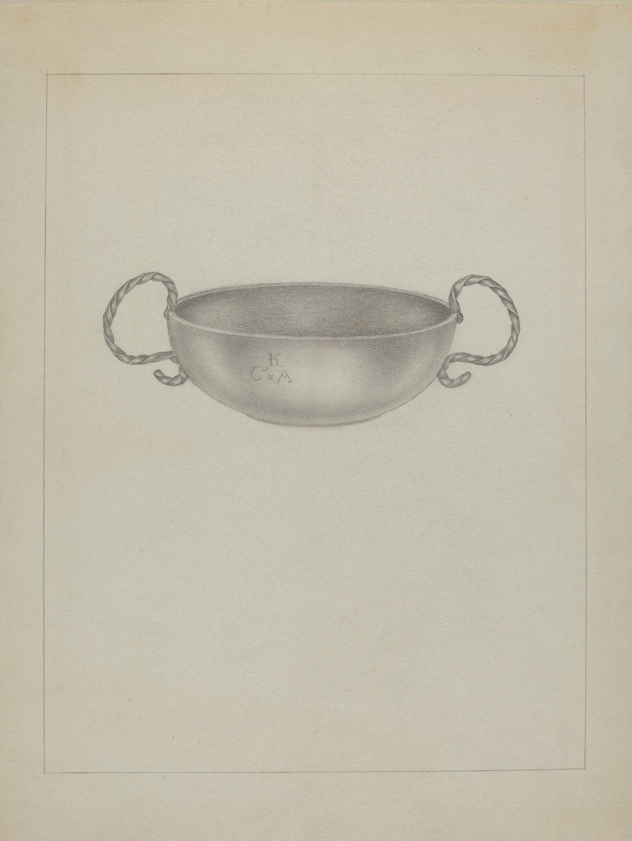 Silver Bowl by Isidore Steinberg (American, active c. 1935), 16X12"(A3)Poster Print
