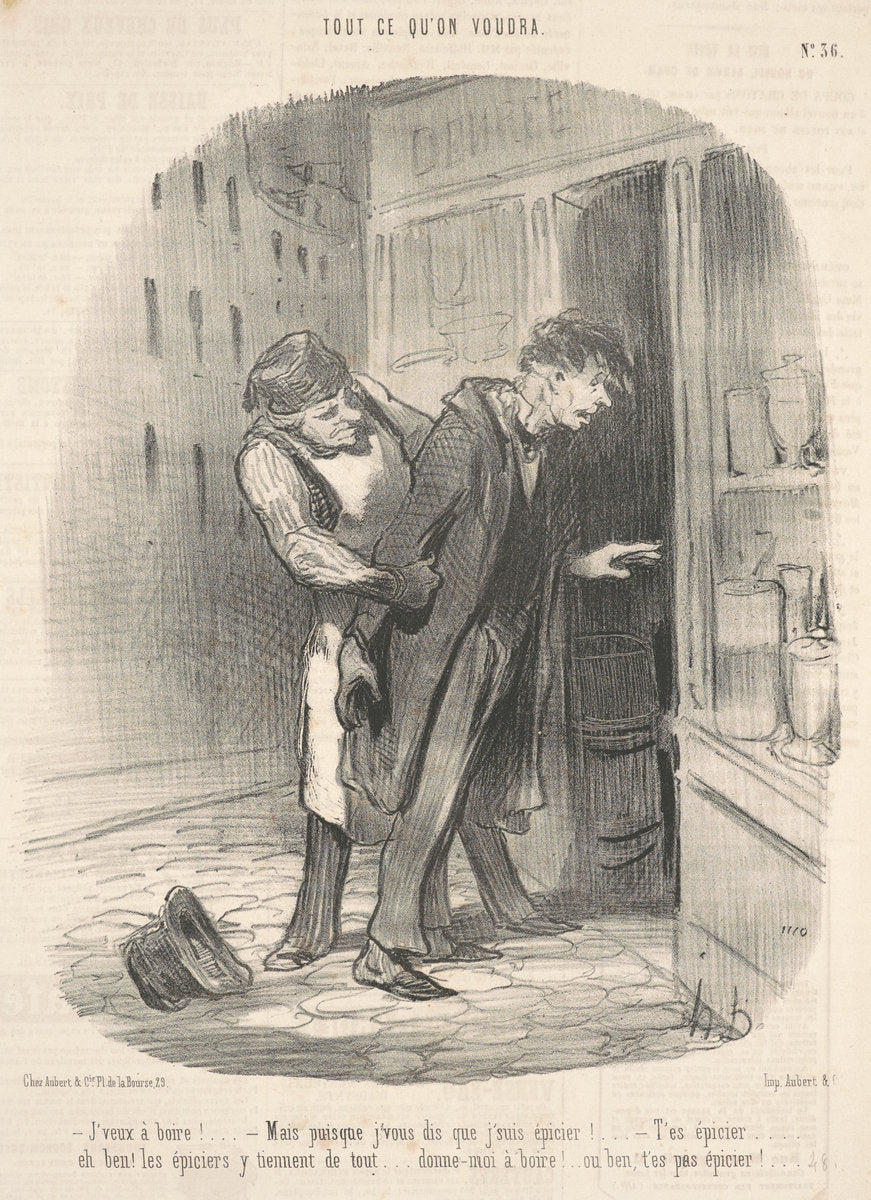 J'veux a boire! Mais puisque j'vous dis ... by Honoré Daumier (French, 1808 - 1879), 16X12"(A3)Poster Print