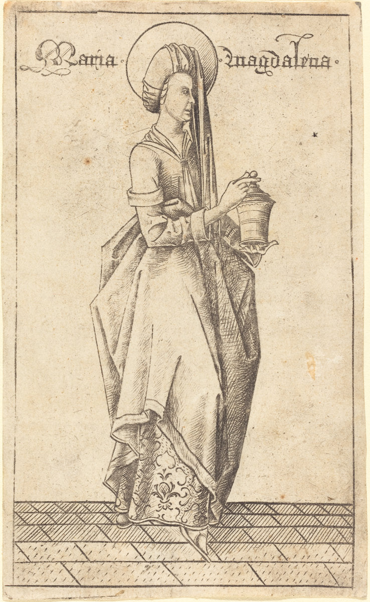 Saint Mary Magdalene by Israhel van Meckenem (German, c. 1445 - 1503), 16X12"(A3)Poster Print