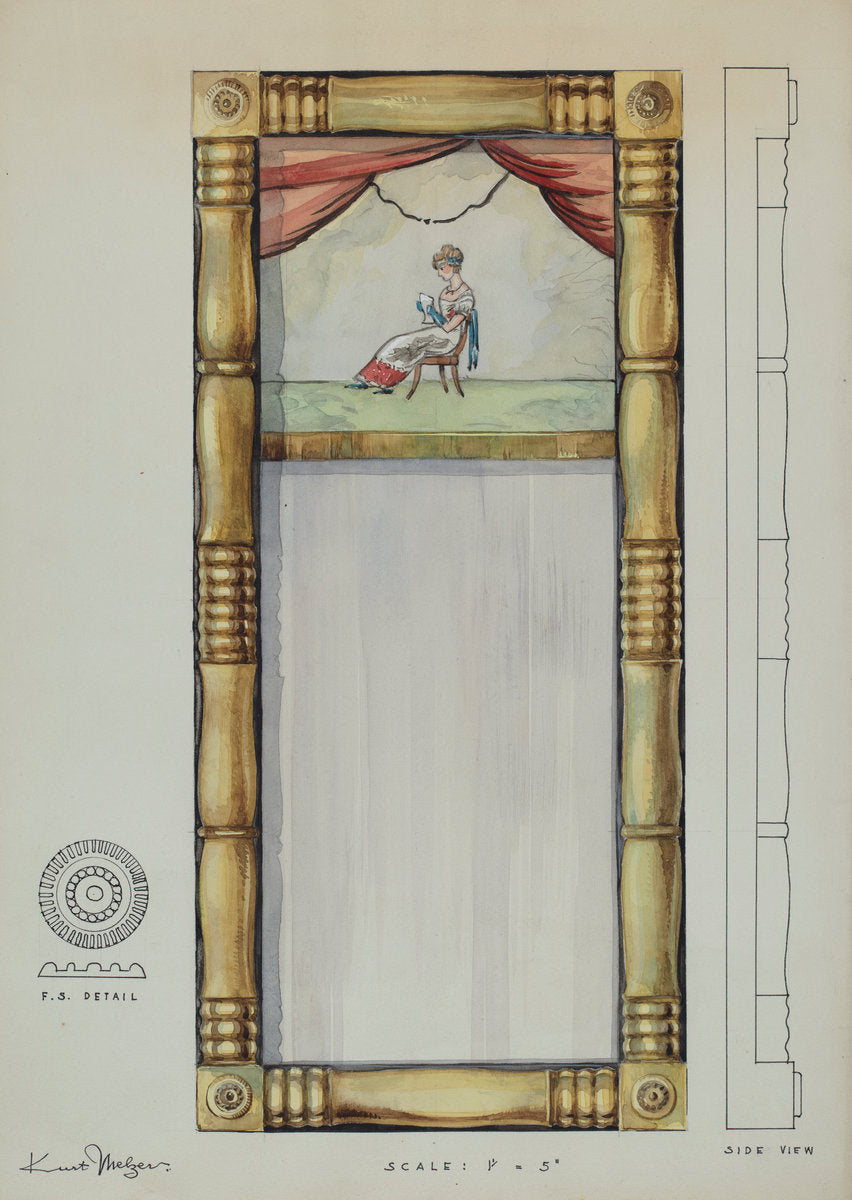 Mirror by Kurt Melzer (American, active c. 1935), 16X12"(A3)Poster Print