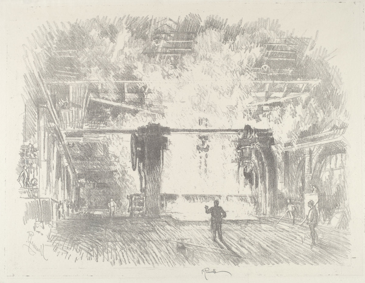Making Armour-Plate by Joseph Pennell (American, 1857 - 1926), 16X12"(A3)Poster Print