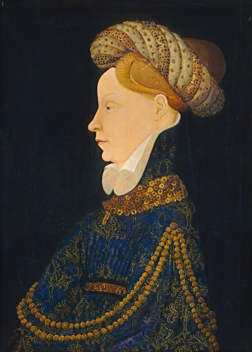 c. 1410 by Franco-Flemish 15th Century (Profile Portrait of a Lady), 16X12"(A3)Poster Print