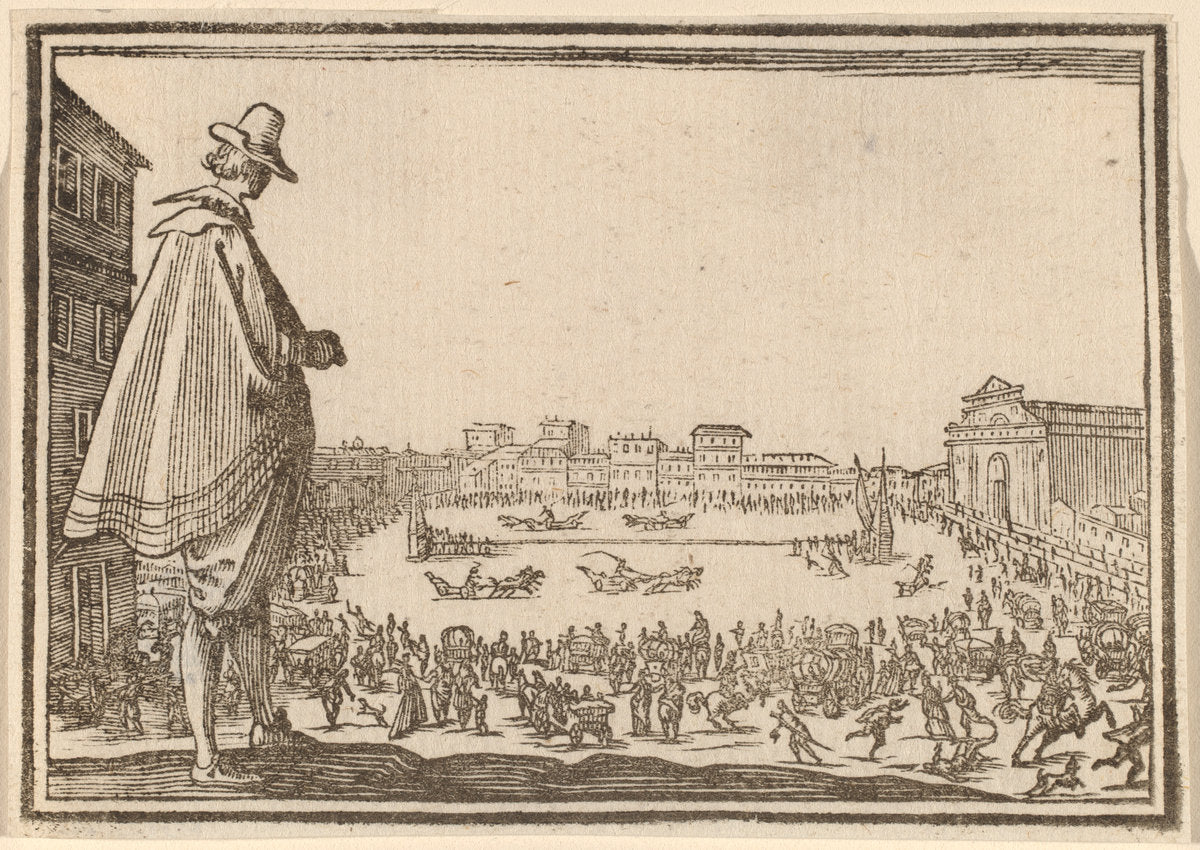 Piazza Santa Maria Novella, Florence by Edouard Eckman after Jacques Callot (Flemish, born c. 1600), 16X12"(A3)Poster Print