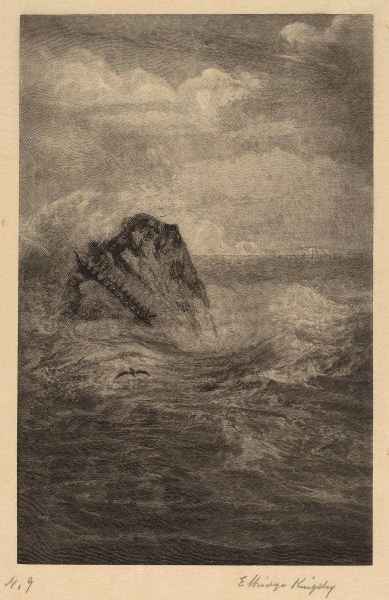 A Rock in the Sea by Elbridge Kingsley (American, 1842 - 1918), 16X12"(A3)Poster Print