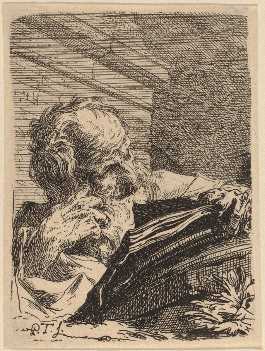 A Philosopher by Paul Troger (Austrian, 1698 - 1762), 16X12"(A3)Poster Print
