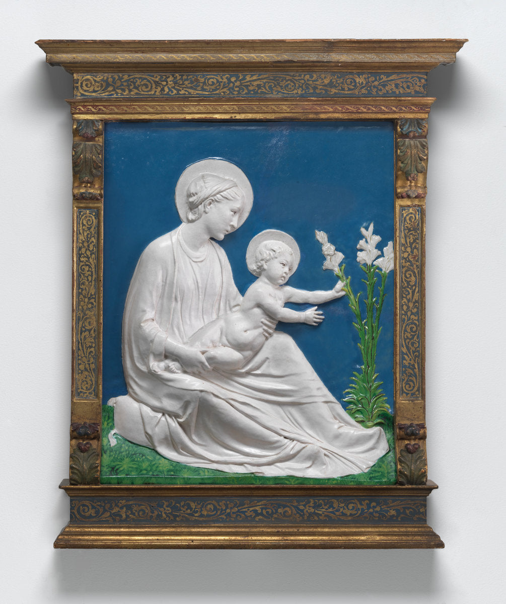 Madonna and Child by Luca della Robbia (Italian, Florentine, 1400 - 1482), 16X12"(A3)Poster Print