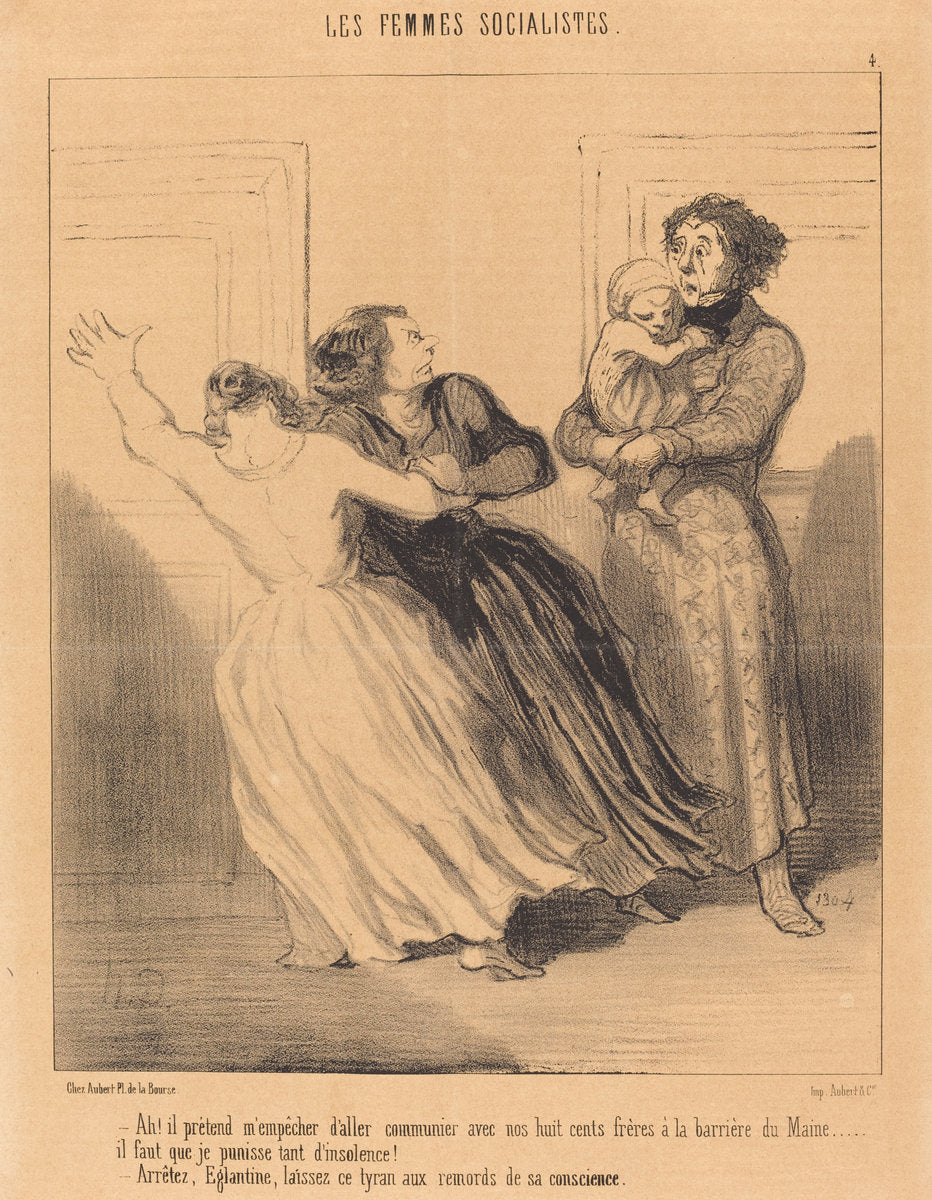 Ah! il prétend m'empêcher d'aller... by Honoré Daumier (French, 1808 - 1879), 16X12"(A3)Poster Print