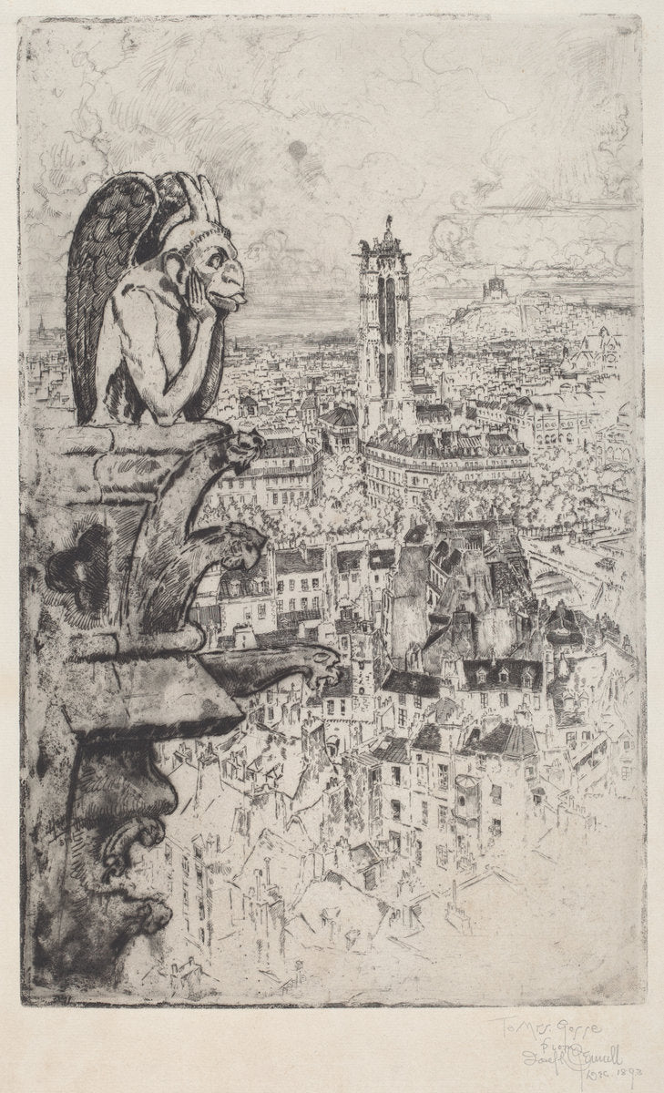Le Stryge by Joseph Pennell (American, 1857 - 1926), 16X12"(A3)Poster Print