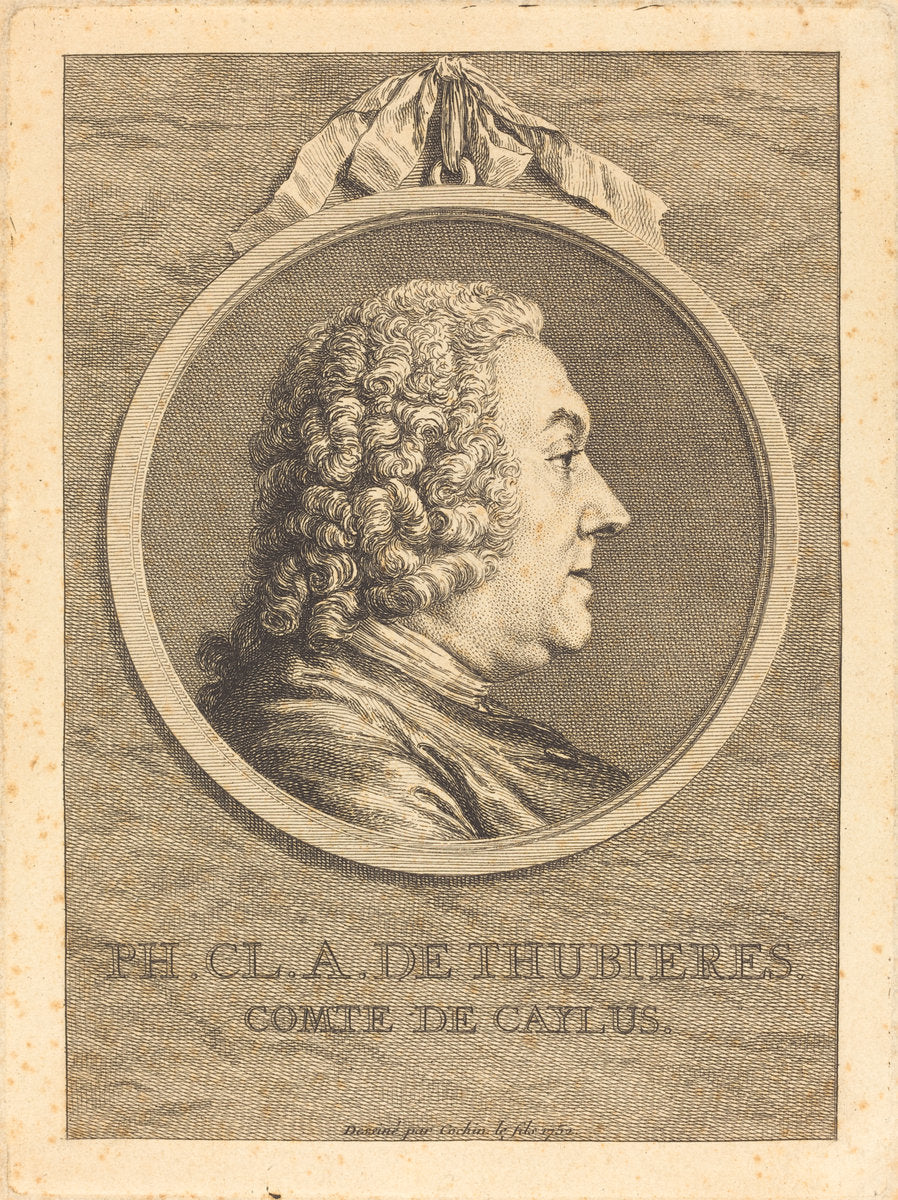Ph.Cl.A. de Thubieres, Comte de Caylus by Charles-Nicolas Cochin II (French, 1715 - 1790), 16X12"(A3)Poster Print
