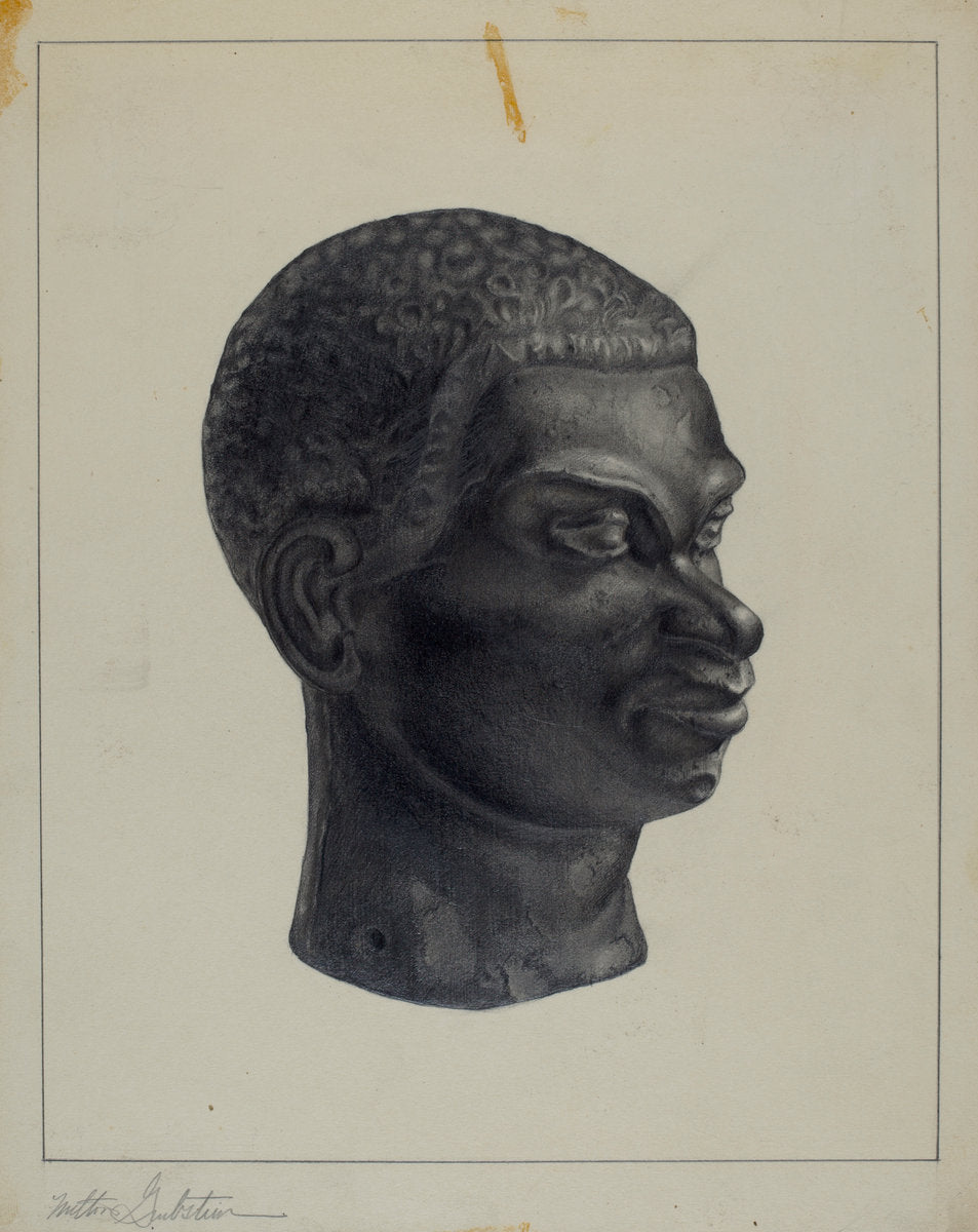 Head (Top of Hitching Post) by Milton Grubstein (American, active c. 1935), 16X12"(A3)Poster Print