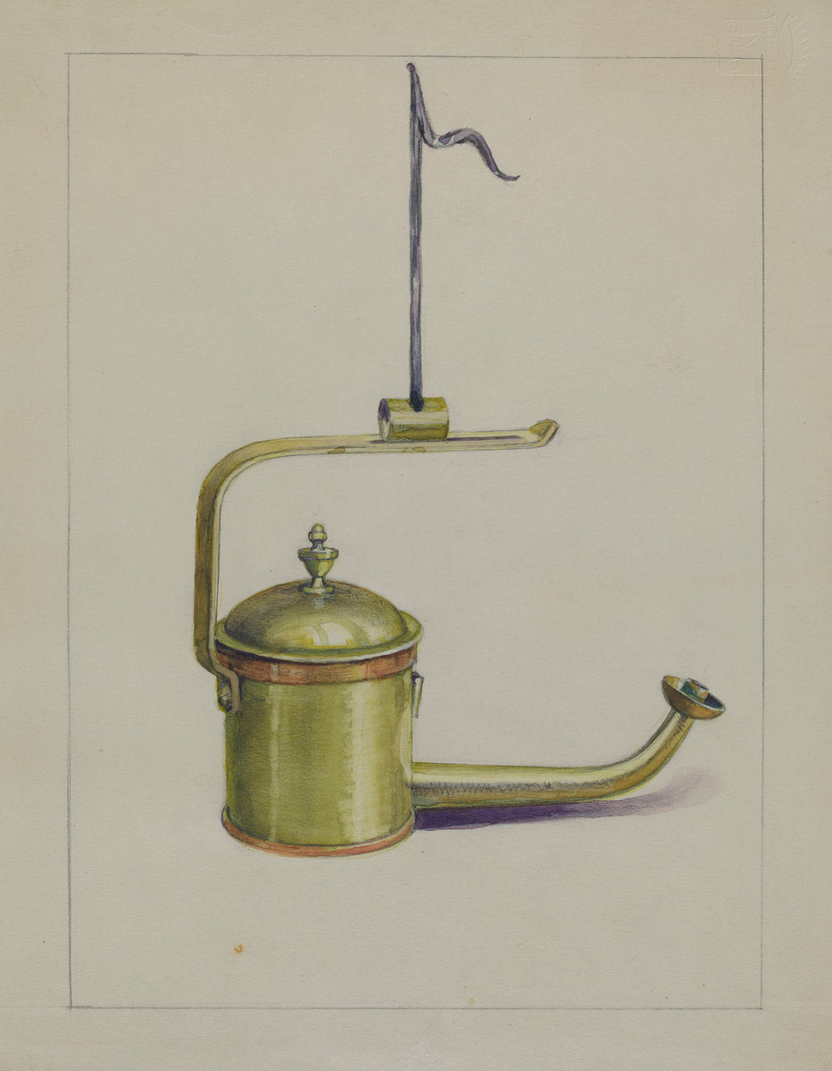 Sperm Oil Lamp by Charles Caseau (American, active c. 1935), 16X12"(A3)Poster Print