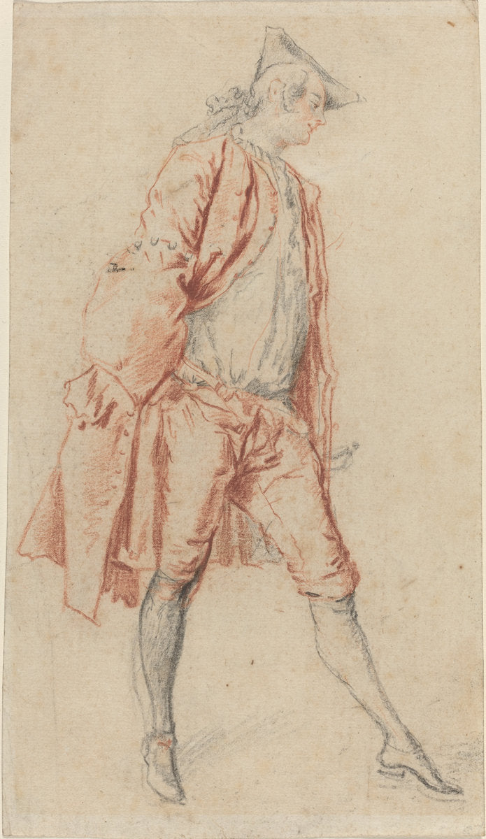 A French Gentleman Standing by Jacques André Portail (French, 1695 - 1759), 16X12"(A3)Poster Print