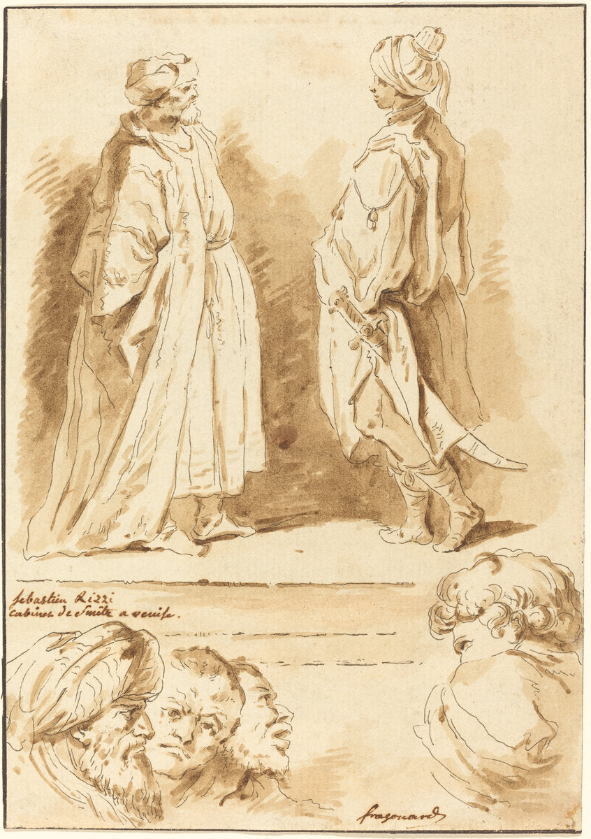 Details from the Adoration of the Magi and the Pool at Bethesda by Jean Claude Richard de Saint-Non after Jean-Honoré Fragonard after Sebastiano Ricci (French, 1727 - 1791), 16X12"(A3)Poster Print