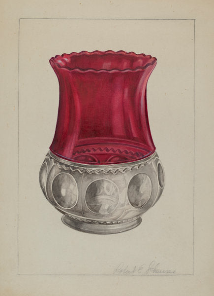 Glass Vase by Robert Schuerer (American, active c. 1935), 16X12"(A3)Poster Print