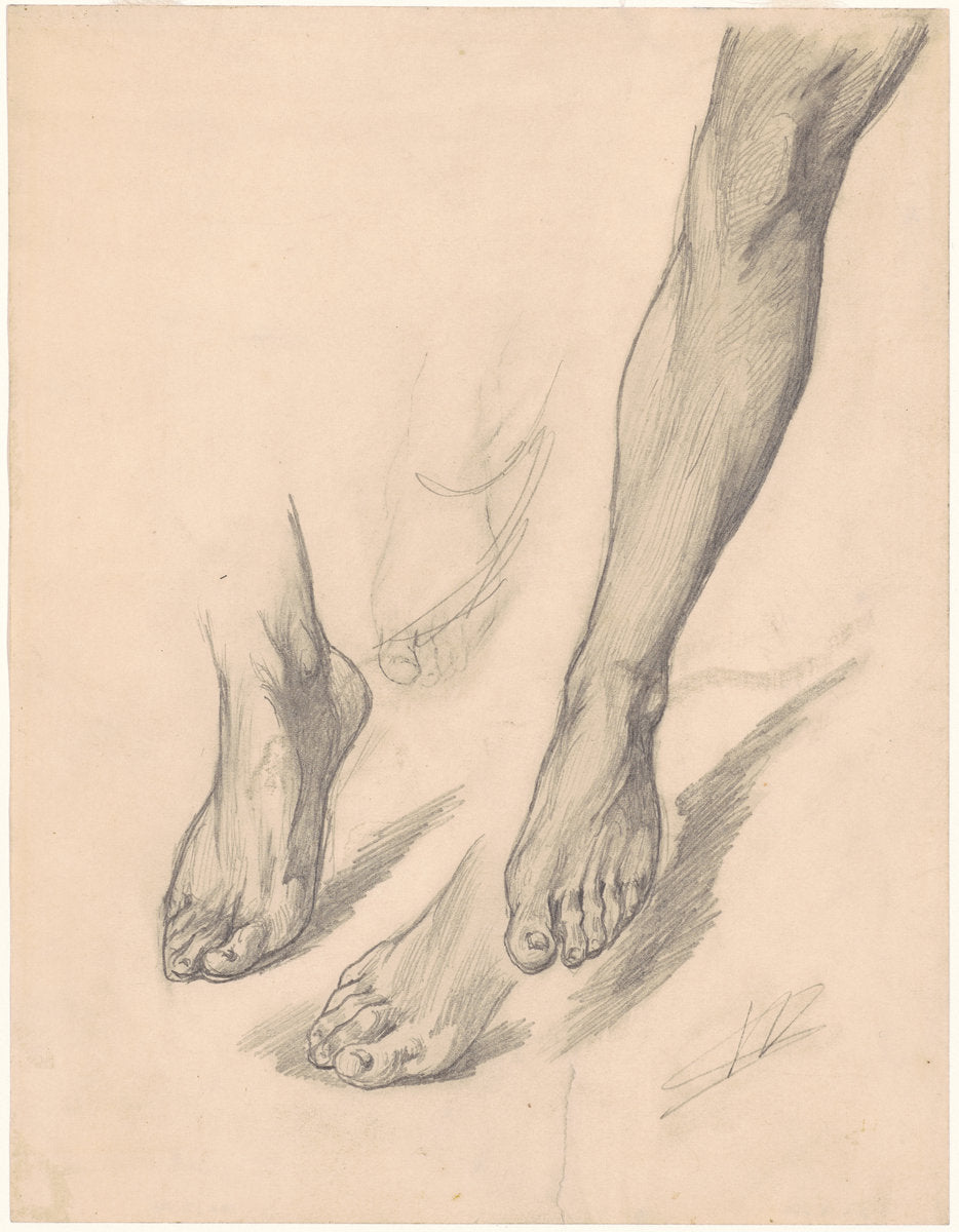 Studies of Feet by Walter Shirlaw (American, 1838 - 1909), 16X12"(A3)Poster Print