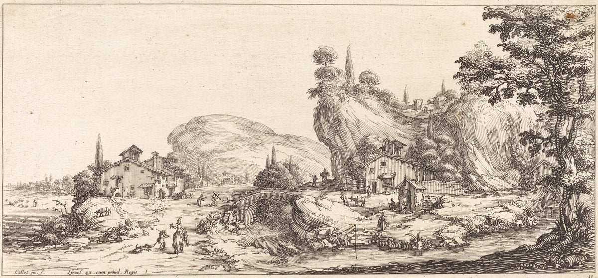 Returning Home from the Hunt by Jacques Callot (French, 1592 - 1635), 16X12"(A3)Poster Print