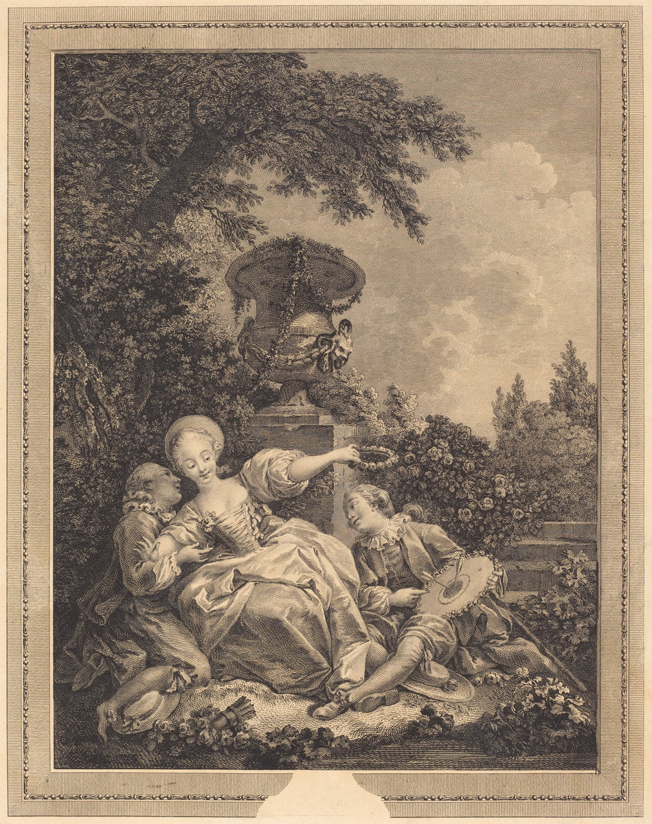 La coquette fixee by Jacques Couché and Jean Dambrun after Jean-Honoré Fragonard (French, 1741 - 1808 or after), 16X12"(A3)Poster Print