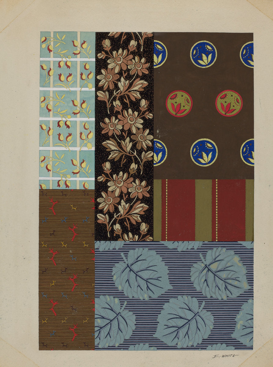 Materials from Quilt by Edward White (American, active c. 1935), 16X12"(A3)Poster Print