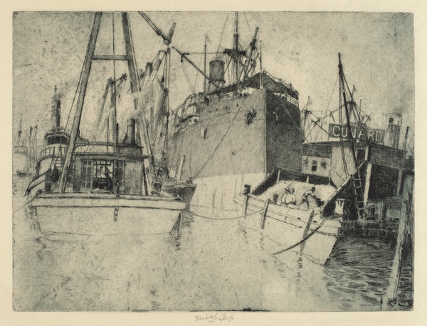 Chelsea Docks, Loading the Ship by Charles Frederick William Mielatz (American, 1864 - 1919), 16X12"(A3)Poster Print