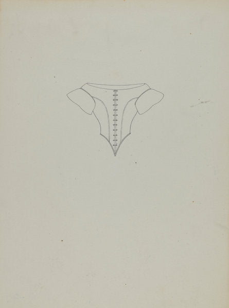 Evening Bodice, Line Drawing by Mae A. Clarke (American, active c. 1935), 16X12"(A3)Poster Print