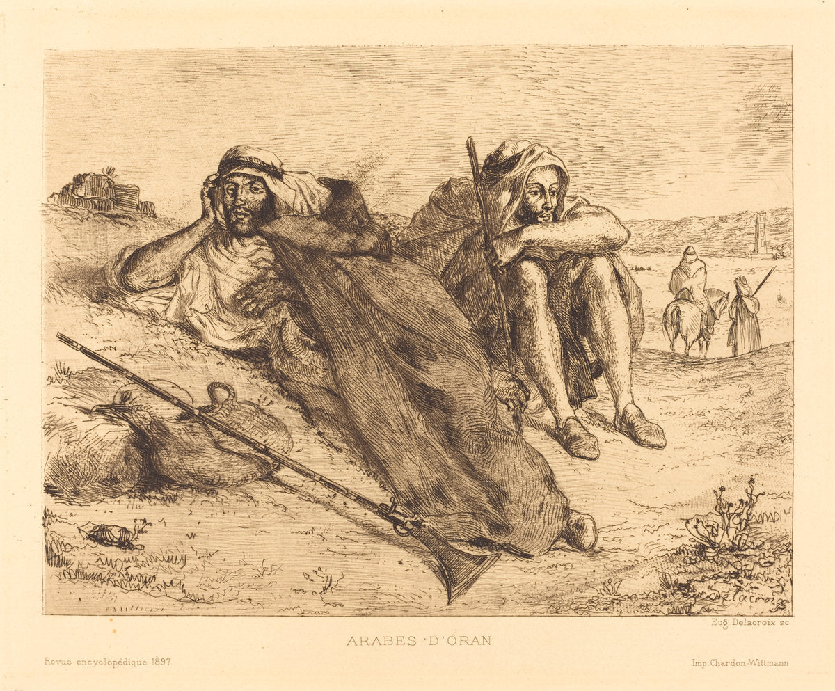 Arabes d'Oran by Eugène Delacroix (French, 1798 - 1863), 16X12"(A3)Poster Print