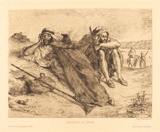 Arabes d'Oran by Eugène Delacroix (French, 1798 - 1863), 16X12"(A3)Poster Print