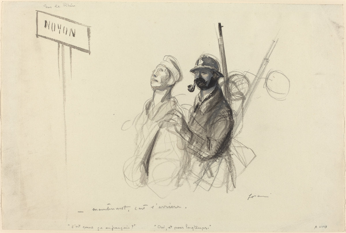 Sur le Rhin. -maintenant c'est l'arriere. by Jean-Louis Forain (French, 1852 - 1931), 16X12"(A3)Poster Print
