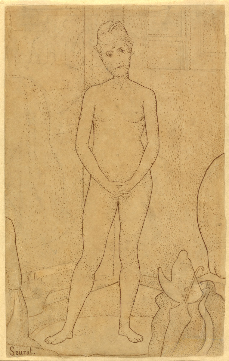 Study after "The Models" by Georges Seurat (French, 1859 - 1891), 16X12"(A3)Poster Print